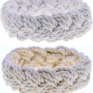 Cotton Nautical Rope Bracelets Set of 2 Men Women Sailor Knot Jewelry